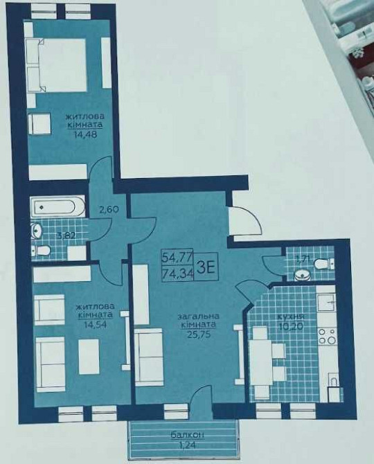 Простора 3к квартира, мінімальне оформлення Буча - изображение 4