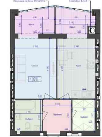 Новобудова, ЖК Атлант, 1 кім.кв. 56,2м2 здача осінь 2026 р. Рованцы