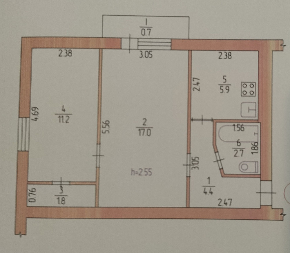Двух кімнатна Миру 16 Кривий Ріг - зображення 1