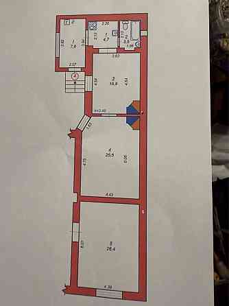 Продаж 3 ох кімнатноі  квартири в центрі м. Стрия 1 поверх Стрий