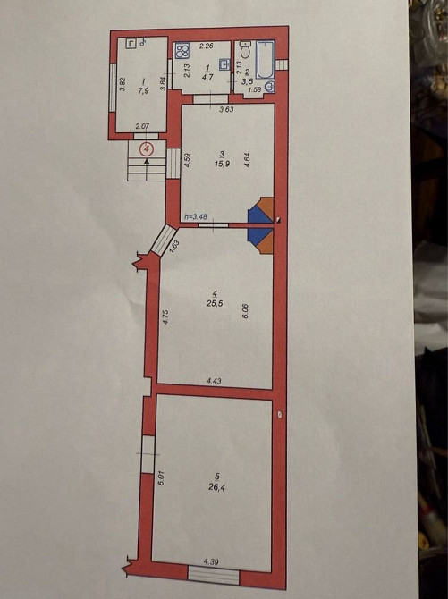 Продаж 3 ох кімнатноі  квартири в центрі м. Стрия 1 поверх Стрий - зображення 1