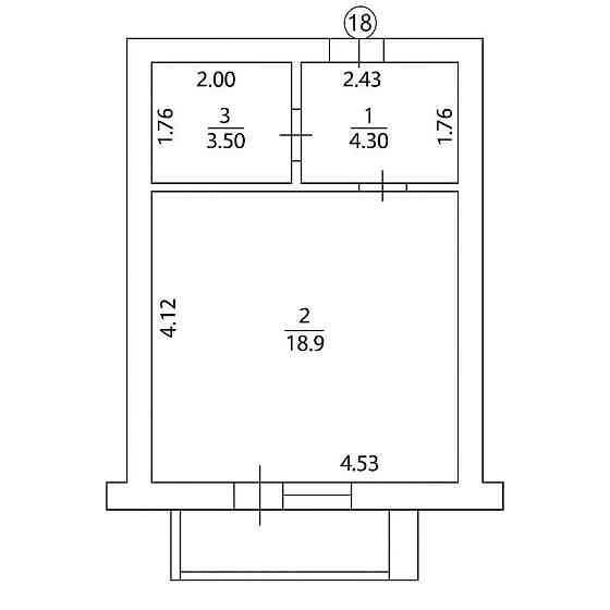 Продаж, квартира студія 18 990$ Торг Гостомель 28,3м Гостомель