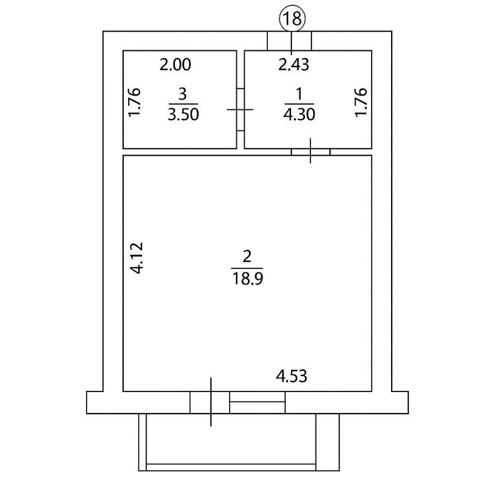 Продаж, квартира студія 18 990$ Торг Гостомель 28,3м Гостомель - изображение 2
