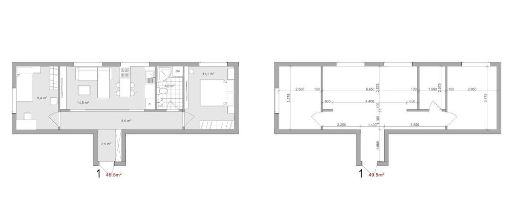 2-кімнатна квартира №1, 49.5м² у внутрішній двір   вул. Польська, 4 Софиевская Борщаговка - изображение 3