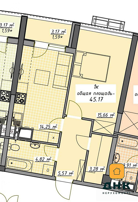 Низкая цена! Квартира без ремонта в Аркадии, 45 кв.м. 16 эт, Атмосфера Одесса - изображение 2
