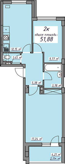 НОВАЯ 2к. квартира ЖК 7 небо Авангард - изображение 6