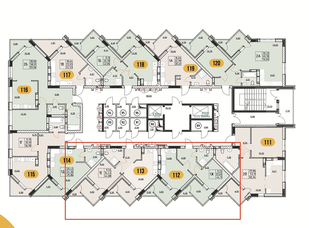 1-к 44,11 м2 в ЖК Рівер порт-Ірпінь Ирпень - изображение 5