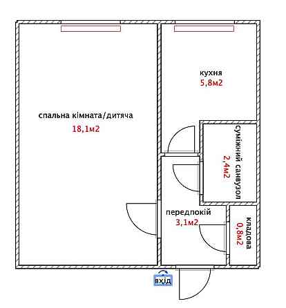 Без % 1 Кімнатна квартира у цегляному будинку Київ