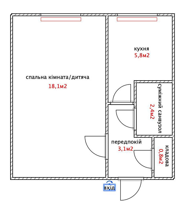 Без % 1 Кімнатна квартира у цегляному будинку Київ - зображення 2