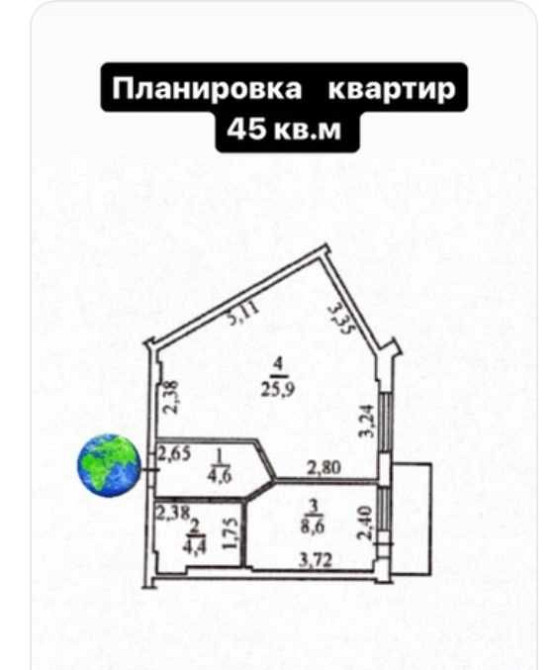 Однокомнатная квартира 44,6 кв.м в ЖК Континент, Люстдорфская дорога. Одесса - изображение 4