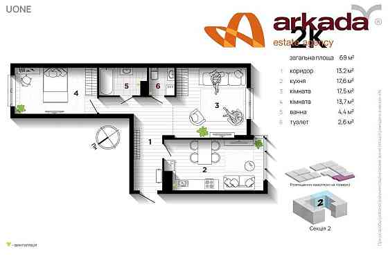 Готова 2кім квартира ЖК Юніон Ивано-Франковск