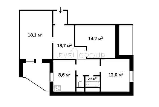 lvl 13й 3к квартира S=81,3 кв.м. вул.Підлісна 2 АППС м.Академмістечко Київ