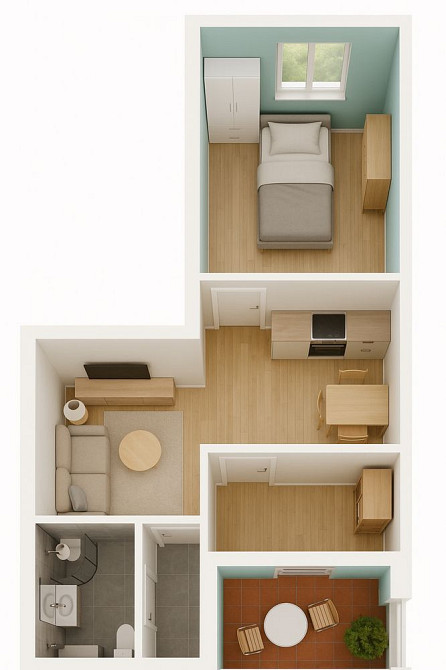 ‼️1 кімнатна 27м2 + 16м2 ( земельна ділянка ) Софиевская Борщаговка - изображение 7