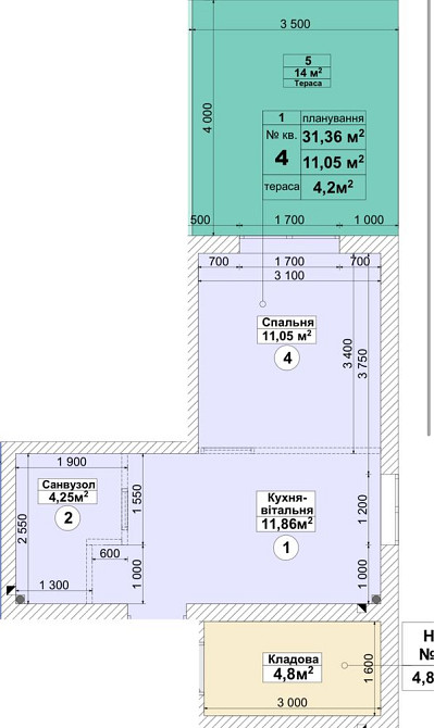 ‼️1 кімнатна 27м2 + 16м2 ( земельна ділянка ) Софиевская Борщаговка - изображение 3