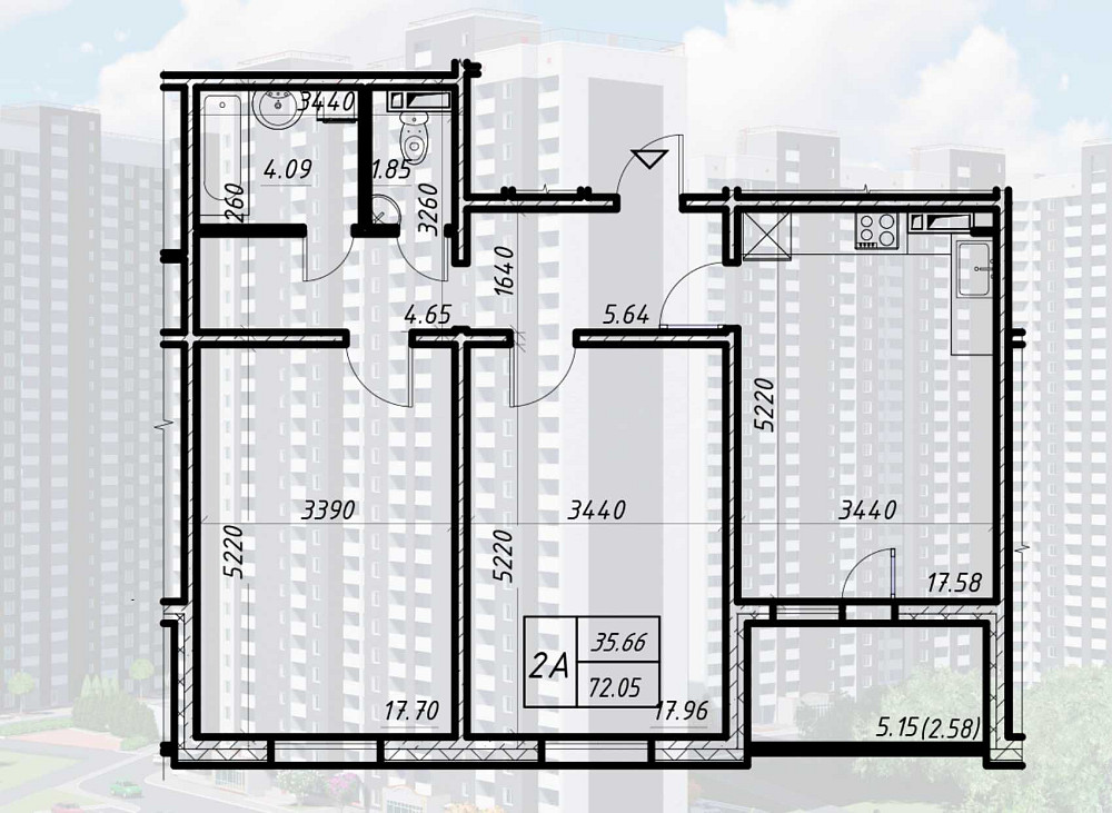 Без Комісії. 2к квартира. Навігатор 2. Будинок 2. Будинок заселений Київ - зображення 1