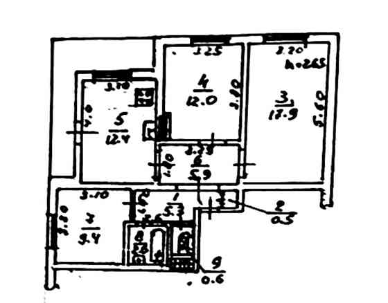 Продам 3 комн. 69 м2, кухня м2. Вузовский / Шишкина Одеса