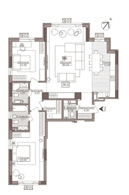 ‼️Срочно. ЖК Камертон 126м2, 2-к. ‼️1700$/м2. ( ЖК Ярославов град) Київ - зображення 5
