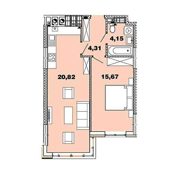 Велика однушка. ЖК "Crystal Avenue". 5 черга. Поруч парк із озером Петропавлівська Борщагівка