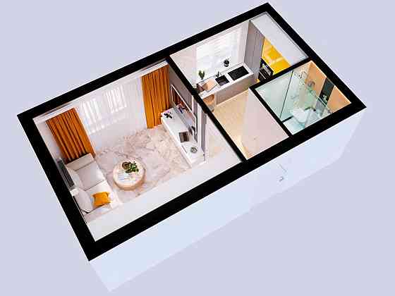 1-кім. квартира 18.2 кв.м | Роздільна | Новобудова | Без комісії Крюківщина