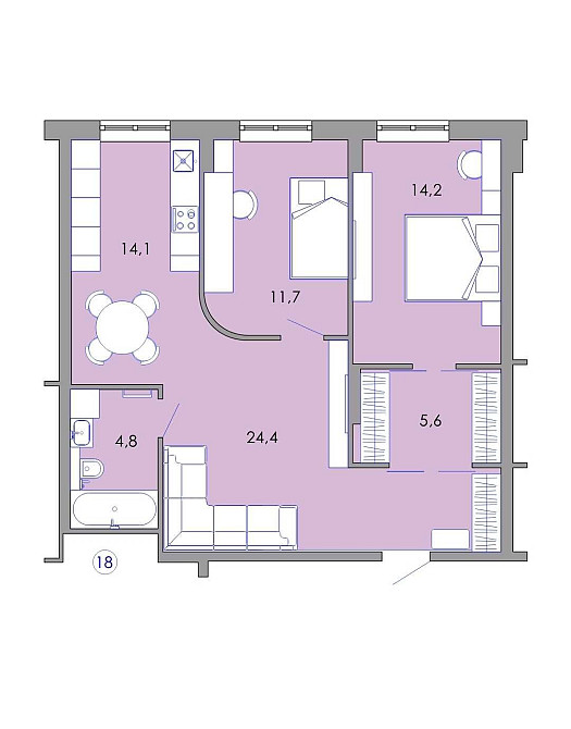 2-к. квартира з кухнею-студією у клубному будинку, район Дружба Тернополь - изображение 2