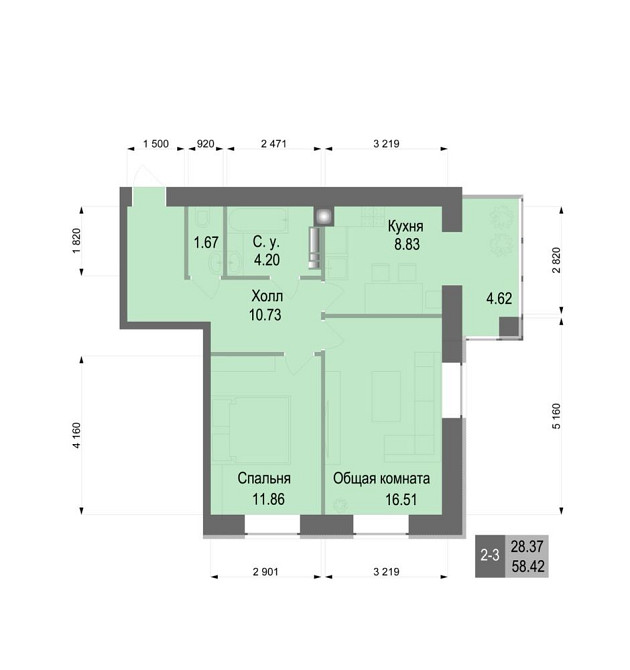 Продаж Готової 2кім 59м2 квартири-розтермінування 30міс!42000 грн-м2 Софиевская Борщаговка - изображение 3