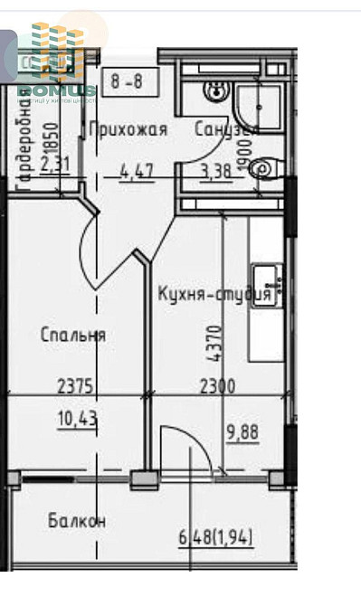 Продам 1 комн Вид моря! ЖК Пространство на Донского! Дом сдан! Балкон Одеса - зображення 4