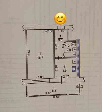 Продам 1 кімн квартиру проспект Л. Українки Кременчуг