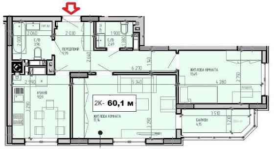 Продам 2К квартиру з ремонтом, 60,1 м2, 7 пов. Крюківщина