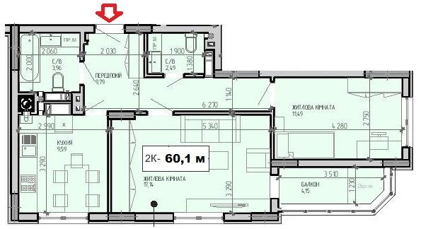 Продам 2К квартиру з ремонтом, 60,1 м2, 7 пов. Крюківщина - зображення 1