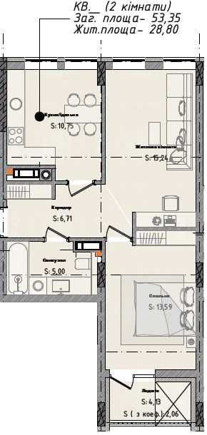 Продаж 2-кім квартири по Яворівська в Городку Городок(Львівська обл.) - зображення 2