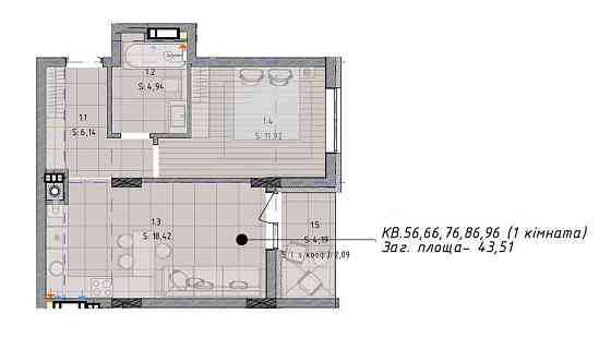 Продаж 1 кімнатної в новобудові від забудовника ЖК Кленовий двір Львов