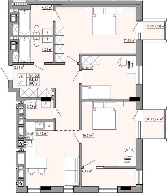 Продаж 3-кім по вул Мазепи Орлика Городок(Львівська обл.) - зображення 2