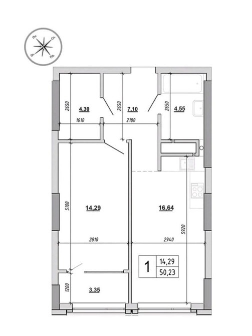 Продаж 1-кім кв-ри в ЖК на ВЕЛИЧКОВСЬКОГО Львов - изображение 1