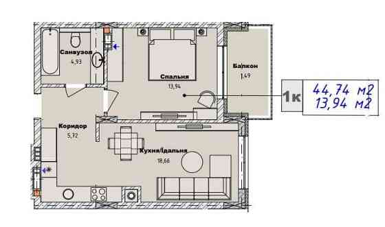 Продаж 1 кім. квартири в новобудові вул.Артищівська, Городок Городок(Львовская обл.)