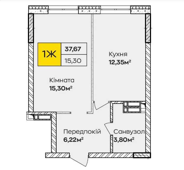 1-кімнатна квартира  – знижка 70тис. на перший внесок! Позняки Киев - изображение 4