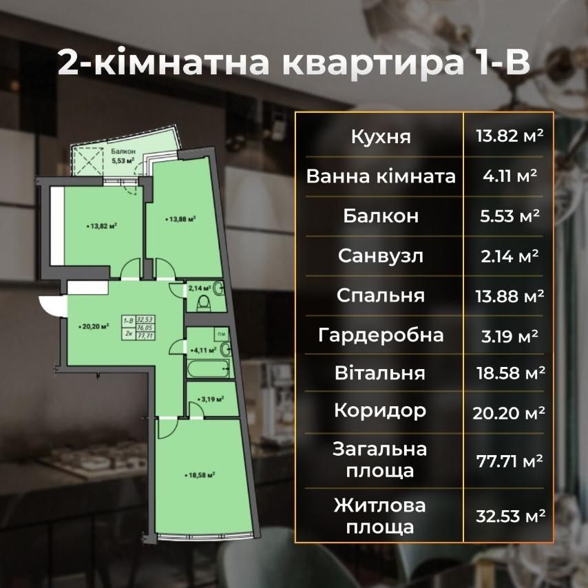 2-кім. квартира біля ліцею «Престиж» Рівне - зображення 1