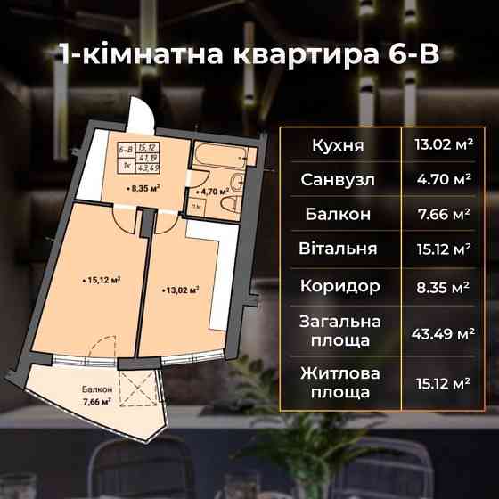 Однокімна квартира на Д.Галицького Рівне