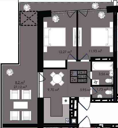 Продаж 2 кімнатної в новобудові з терасою ЖК Простір Львов