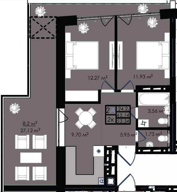 Продаж 2 кімнатної в новобудові з терасою ЖК Простір Львов - изображение 2