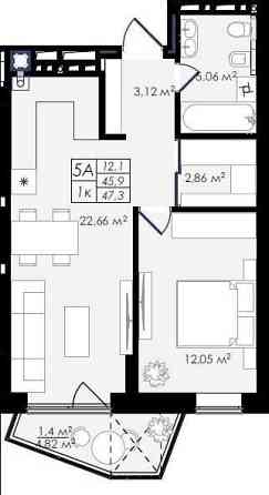 Продаж 1 кім. квартири від забудовника ЖК Простір вул. Стрийська Арена Львов