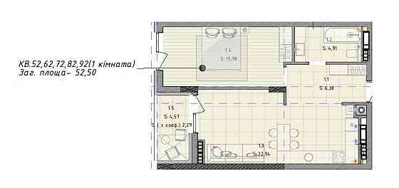 Продаж 1 кімнатної в новобудові від забудовника вул. Шевченка Львов