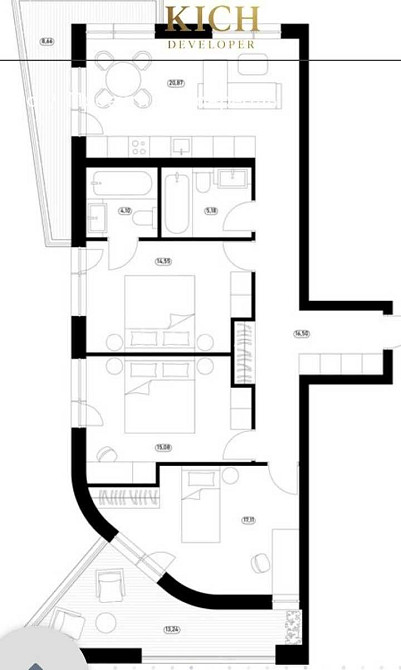 Продається 3-кімнатна квартира, ЖК Montreal
Код: 32507 Ужгород - зображення 5