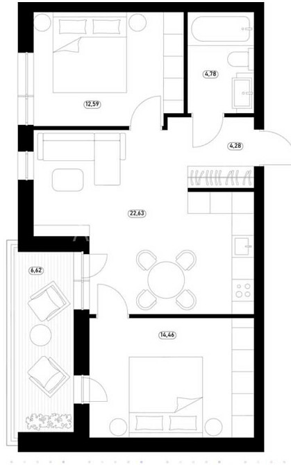 Продається 2-кімнатна квартира, ЖК Montreal
Код: 32505 Ужгород - изображение 5