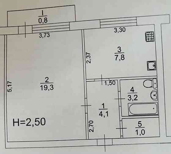 Продам 1к "чешку" 2/5, 35 кв.м.,17кв.,Інтернат, техніка, меблі,вікна Кривой Рог