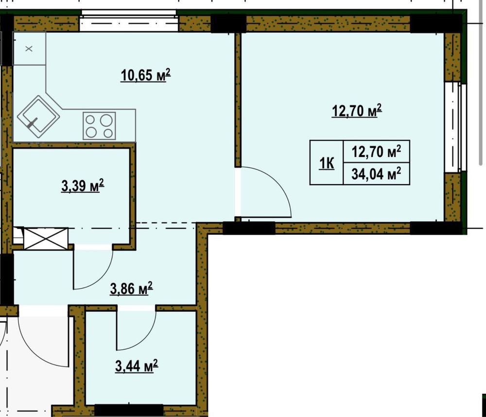 Продається 1к квартира 34 м², новобудова, Троєщина. Киев - изображение 1