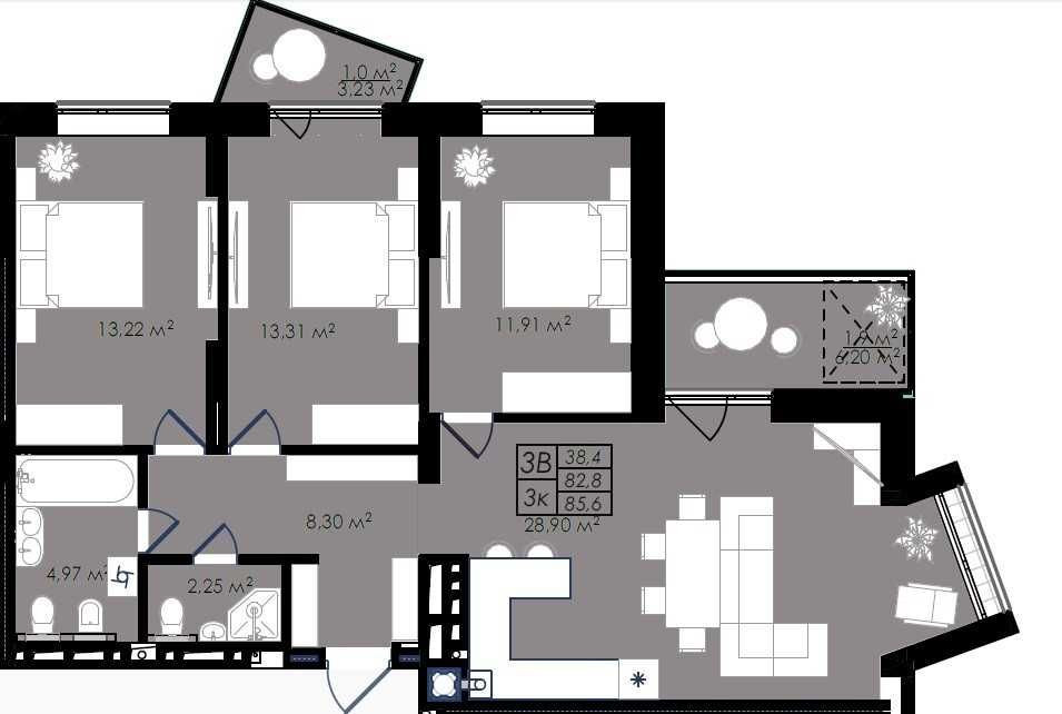 Продаж 3 кімнатної в новобудові від забудовника ЖК Простір Львов - изображение 2