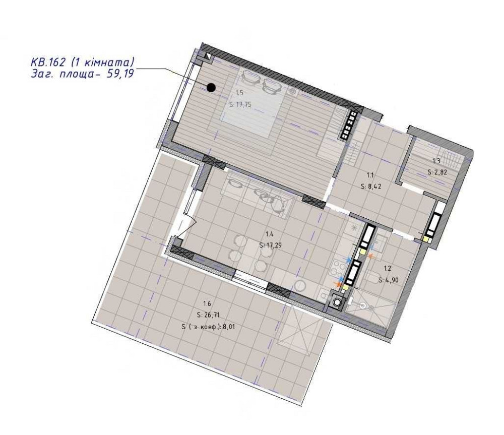 Продаж 1 кім.квартири з терасою в новобудові вул. Шевченка 266 Львов - изображение 2