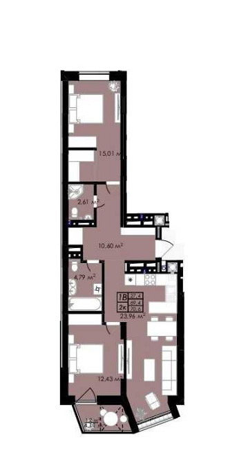 Продаж 2 кімнатної в новобудові ЖК Простір, вул Стрийська біля Арени Львов - изображение 3