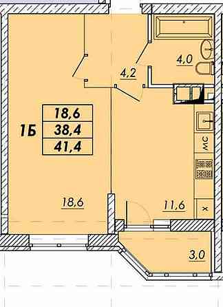 Прохоровский квартал. Лучшая цена ! 41 м. Средний этаж Одесса