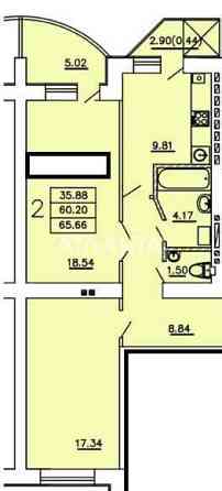 2-х комнатная квартира в кирпичном доме, с АГВ, средний этаж Одесса